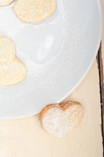 Biscotti di San Valentino a forma di cuore — Foto Stock