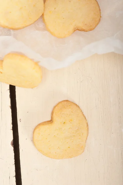 Heart shaped shortbread valentine cookies — Stock Photo, Image