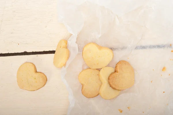 Heart shaped shortbread valentine cookies — Stock Photo, Image