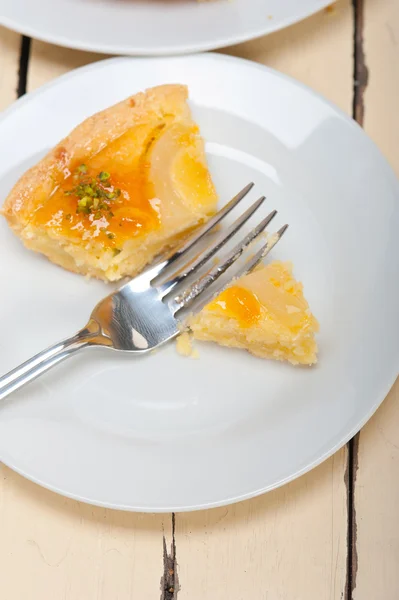 Taze armut pasta tatlı pasta — Stok fotoğraf