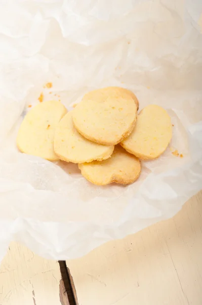 Galletas de San Valentín en forma de corazón shortbread —  Fotos de Stock