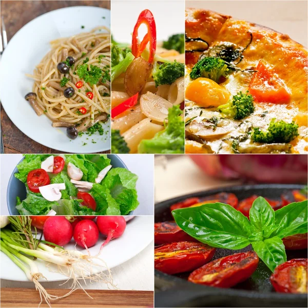 Collage di cibo vegano vegetariano sano — Foto Stock