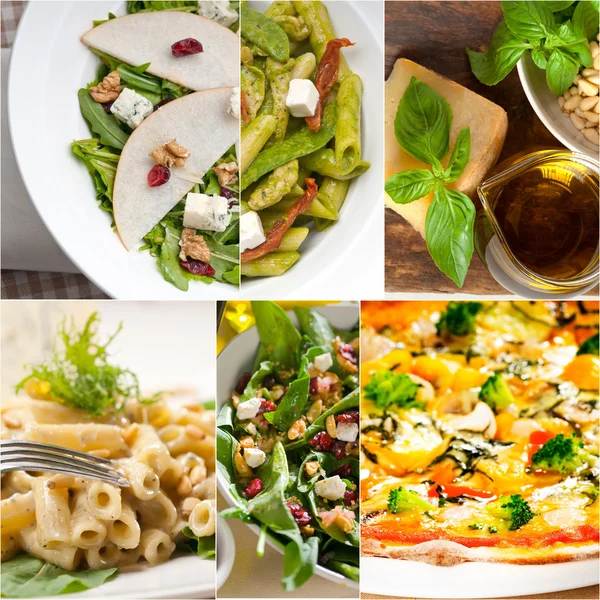 Sano e gustoso collage alimentare italiano — Foto Stock