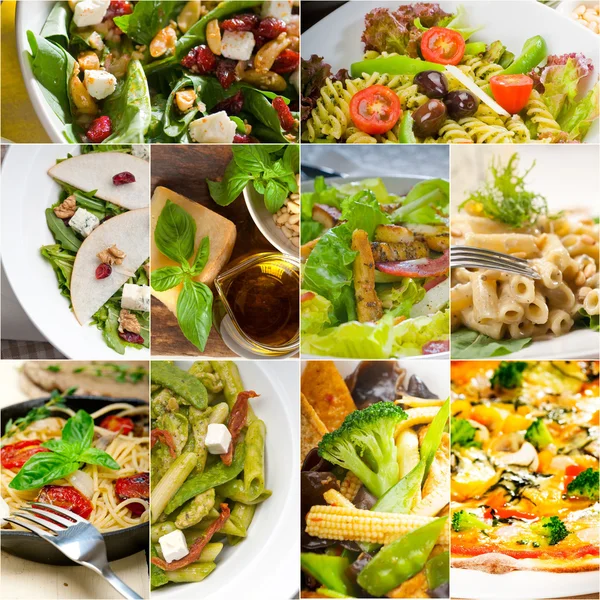 Gezond en lekker Italiaans eten collage — Stockfoto