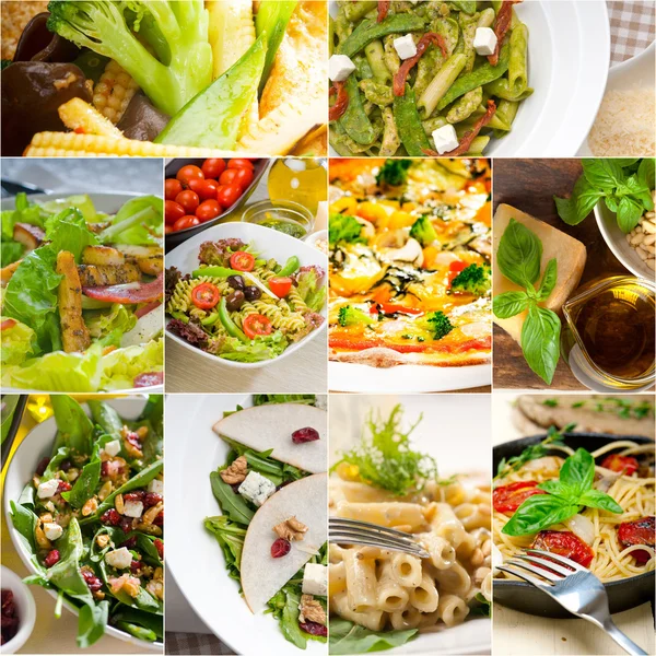 Healthy and tasty Italian food collage — Stock Photo, Image