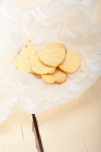 Biscoitos em forma de coração shortbread valentine — Fotografia de Stock