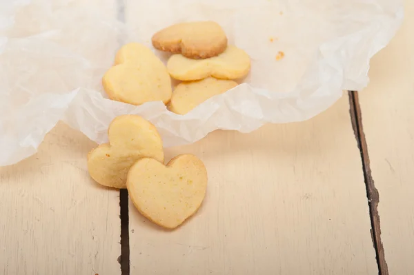 Galletas de San Valentín en forma de corazón shortbread —  Fotos de Stock