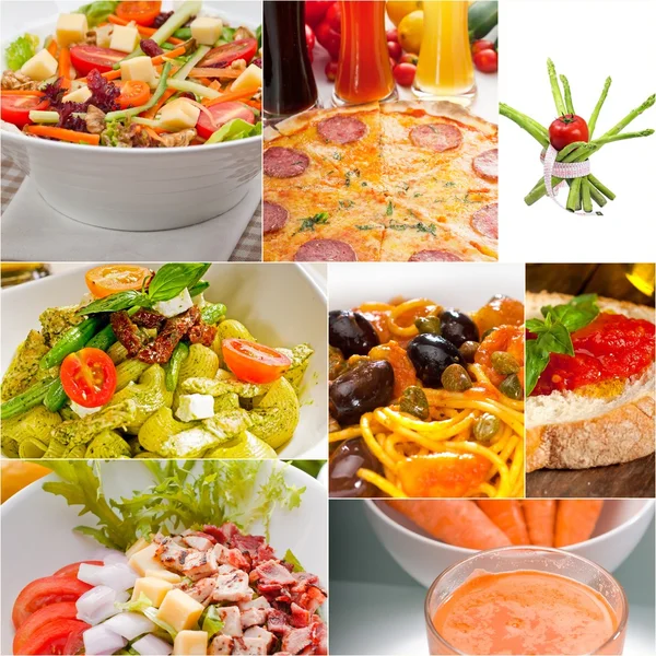 Collage di cibo vegano vegetariano sano — Foto Stock