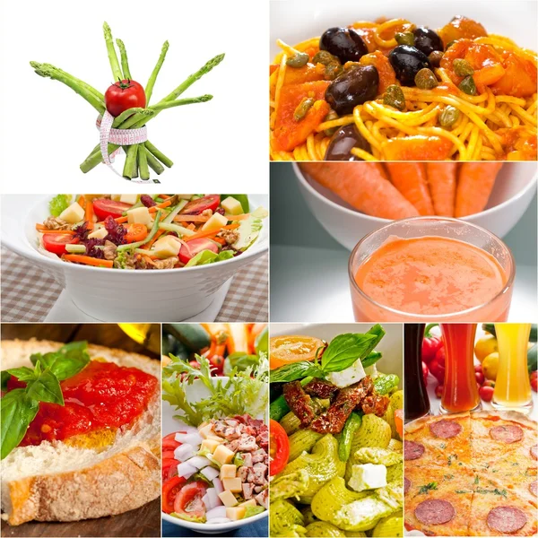 Collage di cibo vegano vegetariano sano — Foto Stock