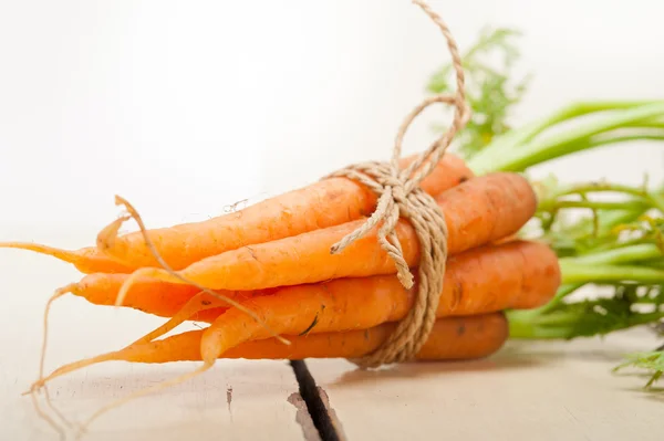 Детская морковка связка, связанная веревкой — стоковое фото