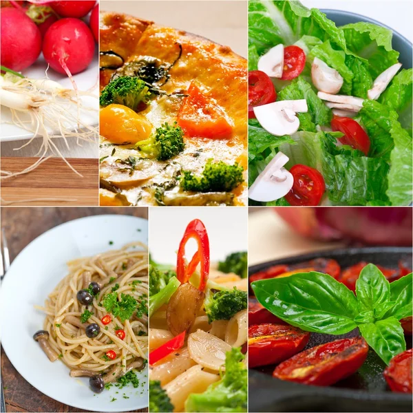 Collage di cibo vegano vegetariano sano — Foto Stock