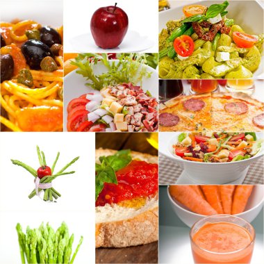 healthy Vegetarian vegan food collage clipart
