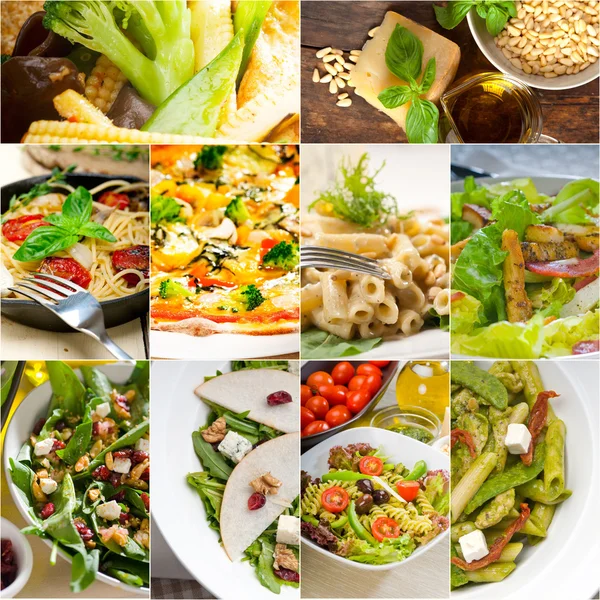 Healthy and tasty Italian food collage — Stock Photo, Image