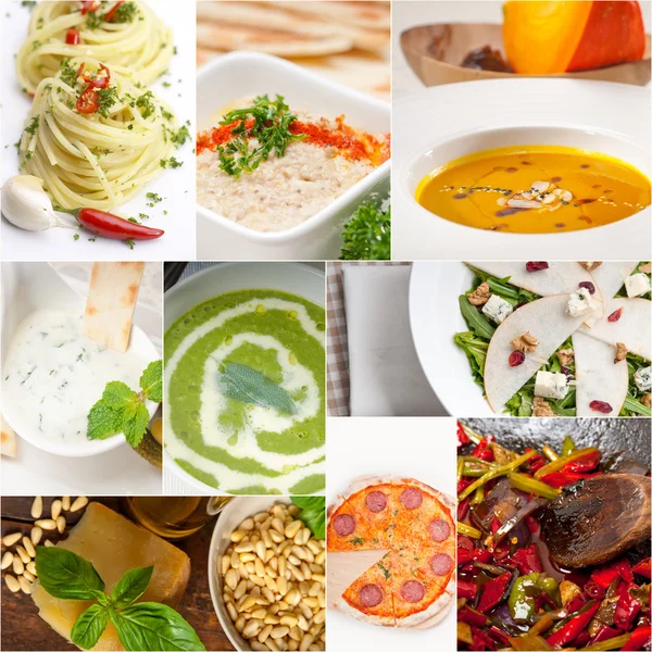 Healthy and tasty Italian food collage — Stock Photo, Image