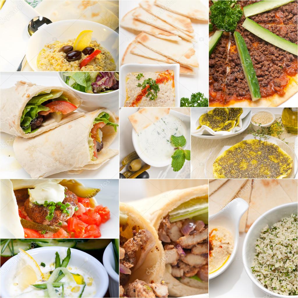 Arab middle eastern food collage 