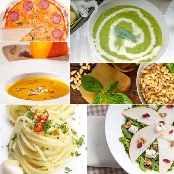 Colagem de comida italiana saudável e saborosa — Fotografia de Stock