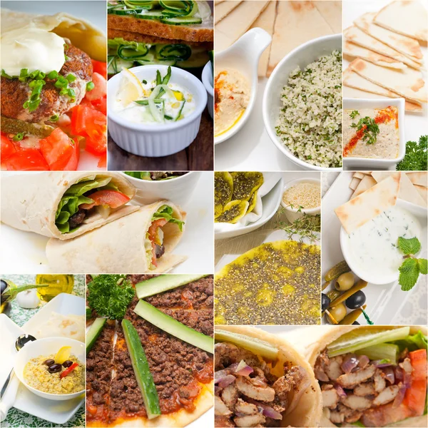 Colagem de alimentos árabe Oriente Médio — Fotografia de Stock