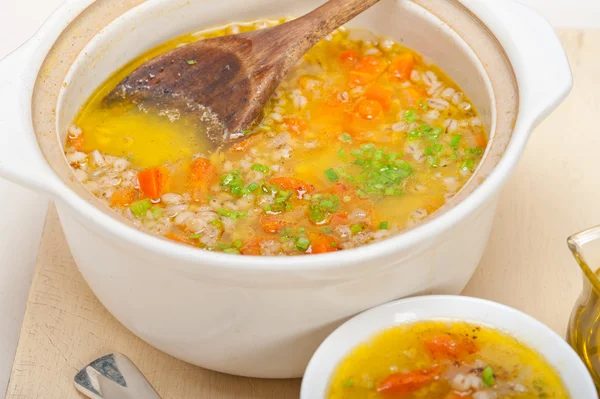 Sopa de caldo de cebada siria al estilo Alepo — Foto de Stock