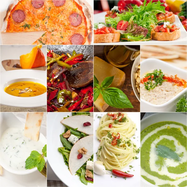 Healthy and tasty Italian food collage — Stock Photo, Image