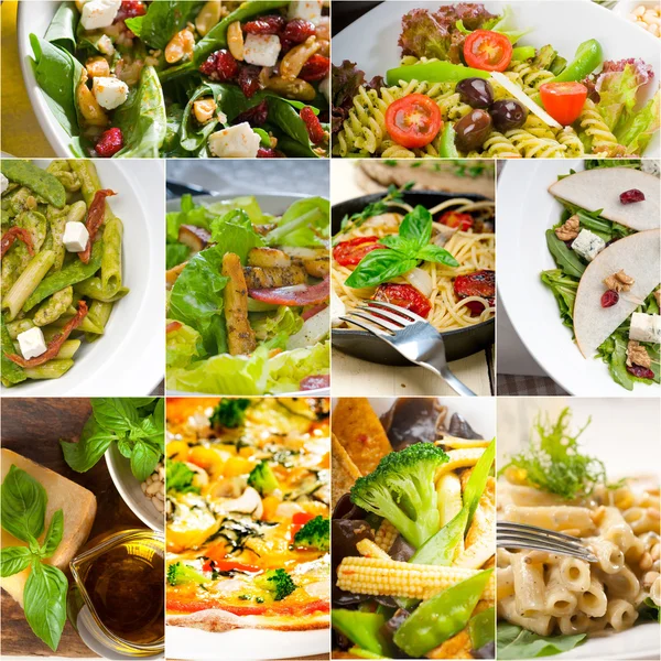 Gezond en lekker Italiaans eten collage — Stockfoto