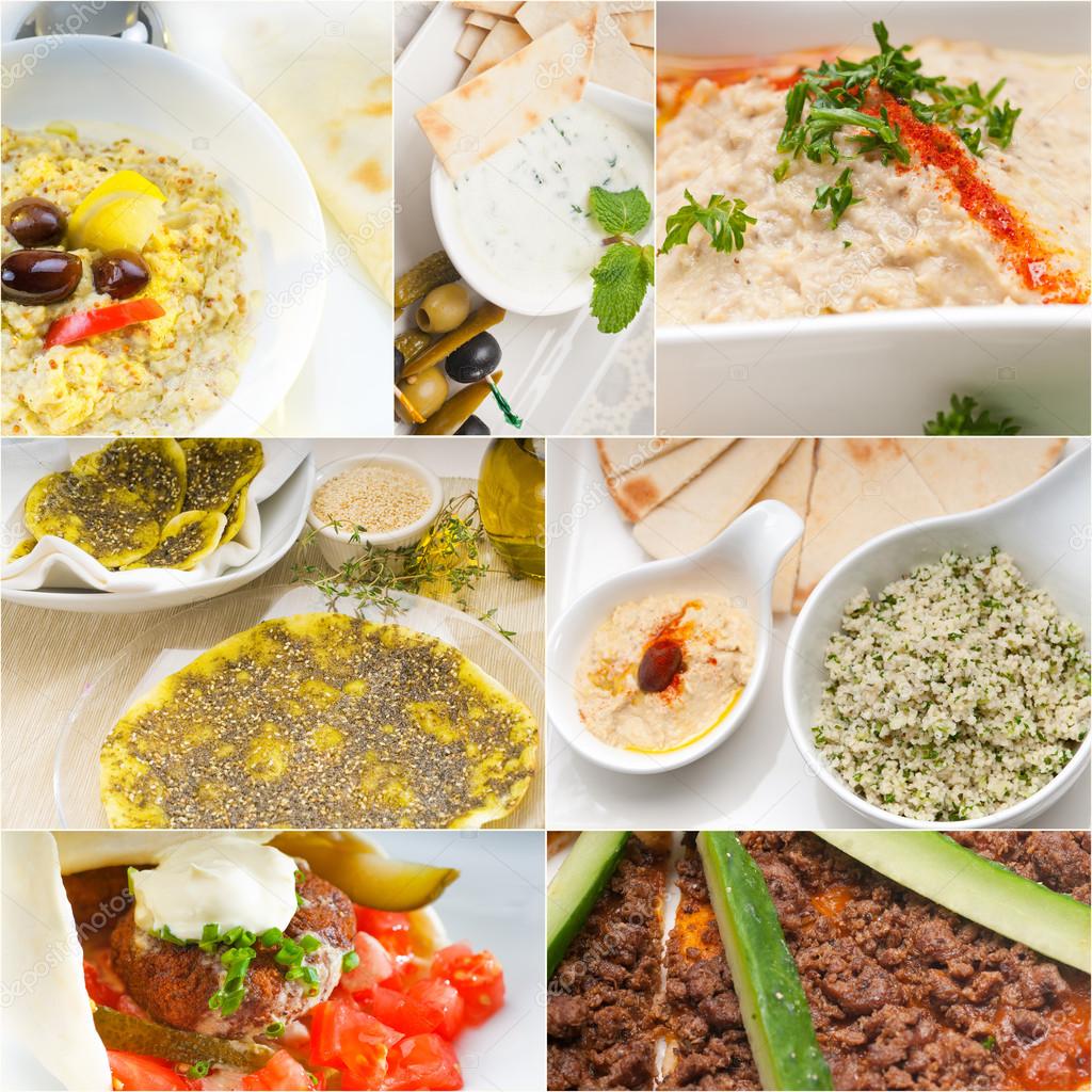 Arab middle eastern food collage 