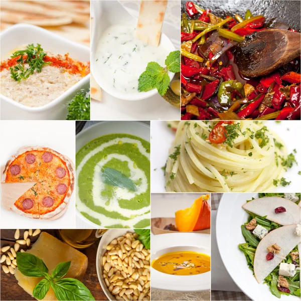 Healthy and tasty Italian food collage — Stock Photo, Image