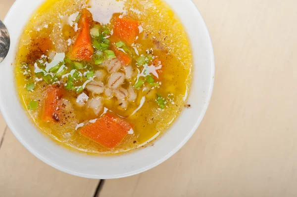 Syrian barley broth soup Aleppo style — Stock Photo, Image