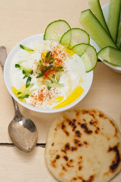 Arab middle east goat yogurt and cucumber salad — Stock Photo, Image