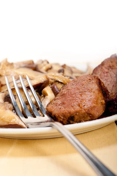 Venison deer game filet and wild mushrooms — Stock Photo, Image