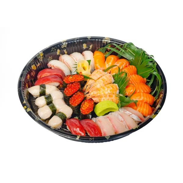 Llevar sushi express en bandeja de plástico — Foto de Stock