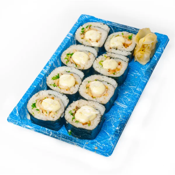 Porti via il sushi espresso su vassoio di plastica — Foto Stock