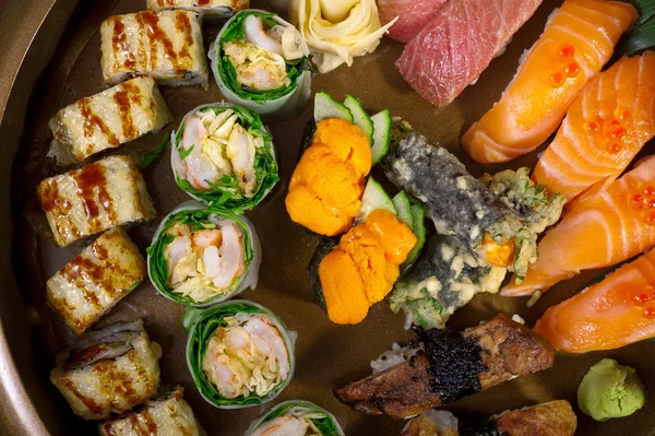 Asortyment kombinacja wyboru świeże sushi — Zdjęcie stockowe
