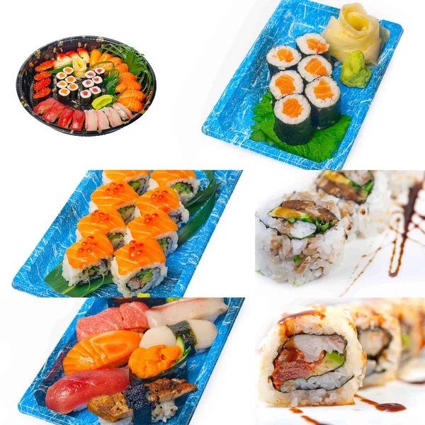 Japonez sushi colaj — Fotografie, imagine de stoc