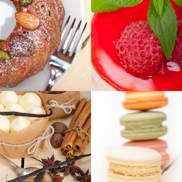 Fresh dessert cake collage — Stock Photo, Image