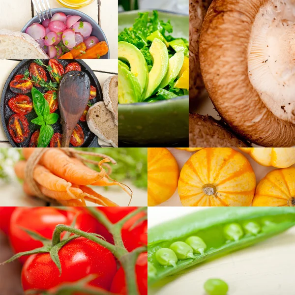 Ricca composizione di verdure collage — Foto Stock