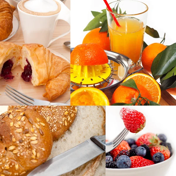 Ealthy vegetarian breakfast collage Royalty Free Stock Images