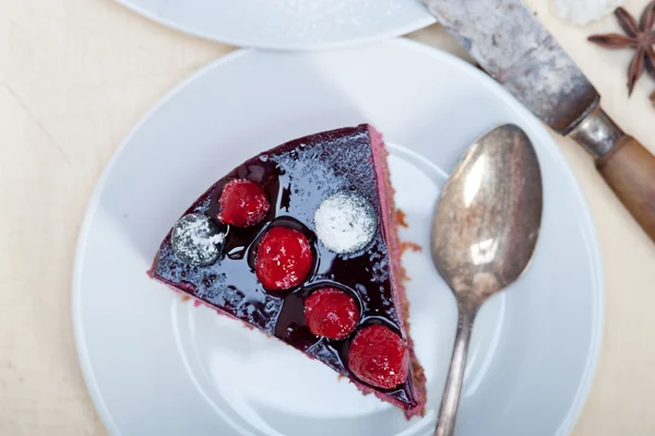 Blueberry and raspberry cake mousse dessert — Stock Photo, Image