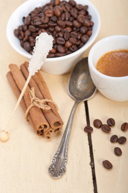 şeker ve baharat ile kahve espresso