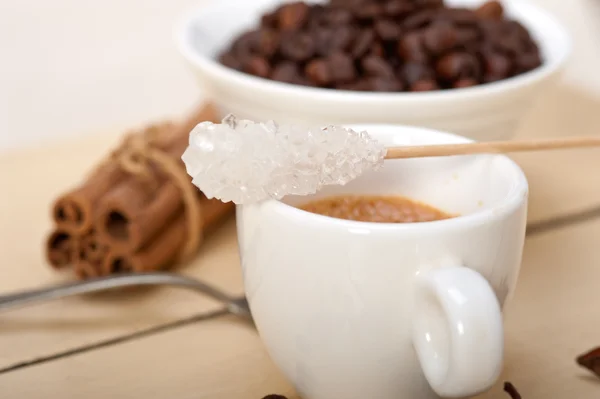 Café expreso con azúcar y especias — Foto de Stock