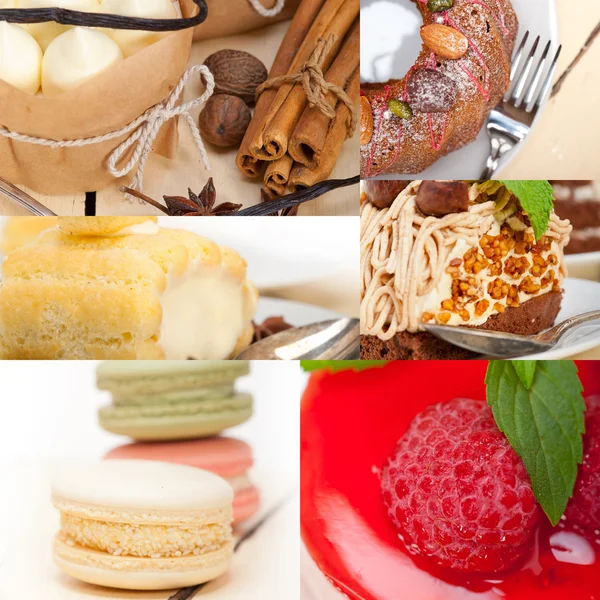 Fresh dessert cake collage — Stock Photo, Image