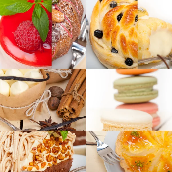 Verse dessert taart collage — Stockfoto