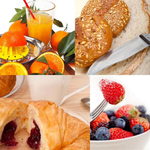 EALTHY vegetarisk frukost collage — Stockfoto