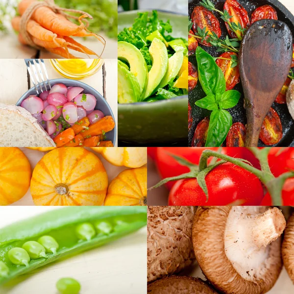 Hearthy vegetables collage composition — Stock Photo, Image