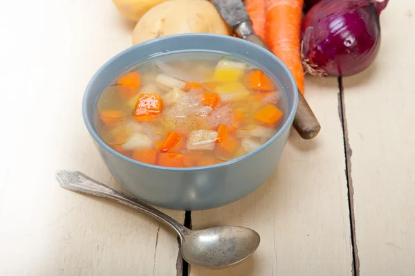 Sopa tradicional de minestrona italiana — Fotografia de Stock