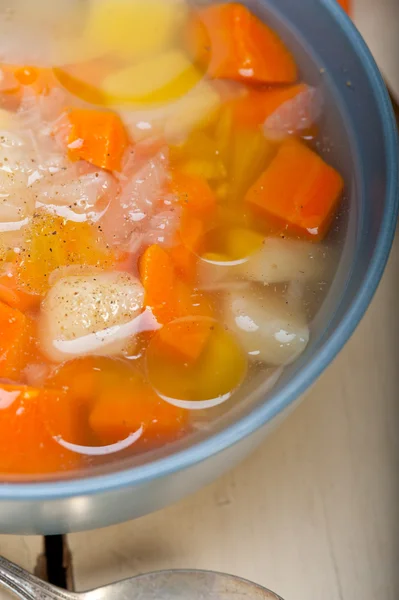 Sopa tradicional de minestrona italiana — Fotografia de Stock