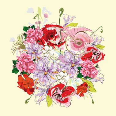 Yaz çiçekli arka plan.