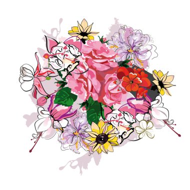 Yaz çiçekli arka plan.