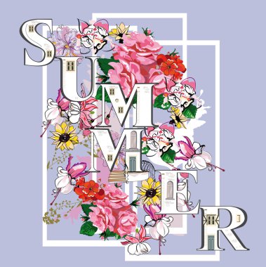 Yaz çiçekli arka plan.