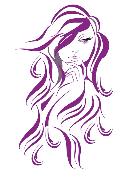 Abstract beautiful woman with flowers and butterflies in lines. Royalty Free Stock Vectors