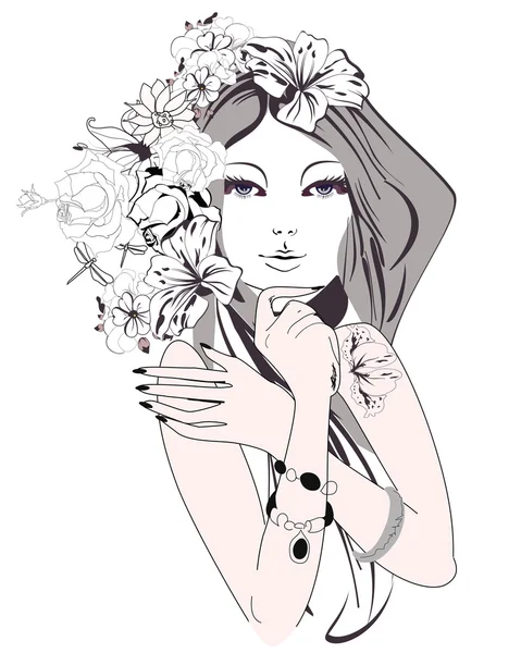 A beautiful girl's face. Royalty Free Stock Illustrations